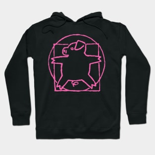 vitruvian pig - pink Hoodie